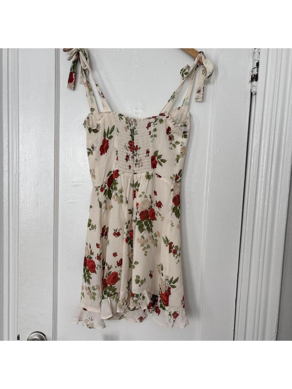 Reformation Women's Cream and Multi Dress - Picture 2 of 2